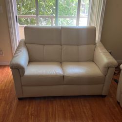 White Leather Couch  OBO