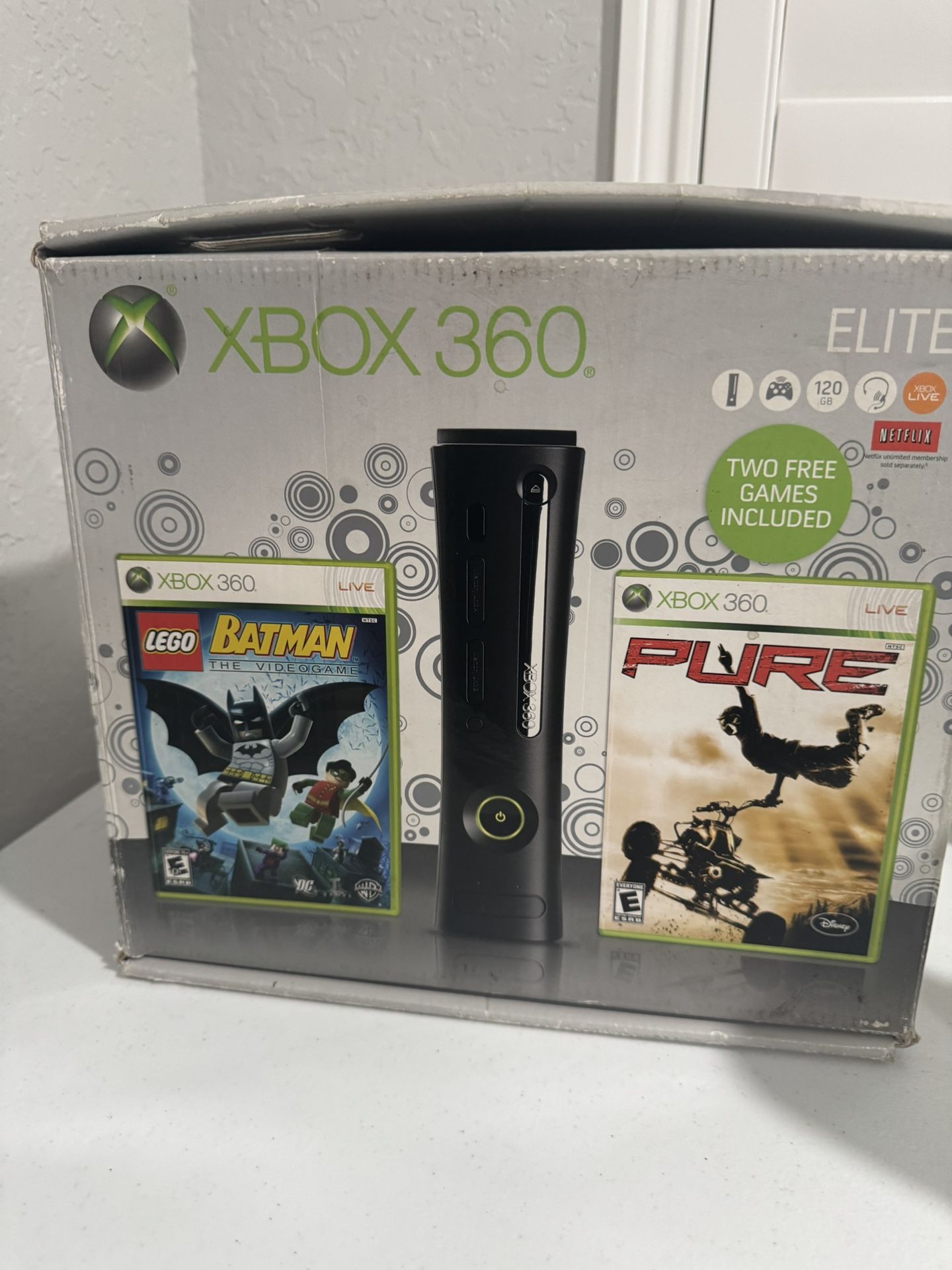 Microsoft Xbox 360 Elite 120GB Black Gaming Console With Controllers