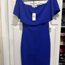 Royal Blue Off The Shoulder Dress