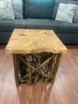 Wood side table