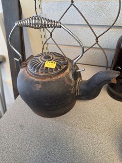 Antique Cast Iron Tea Kettle