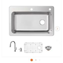 33 in. Drop-In Single Bowl All-N-1 