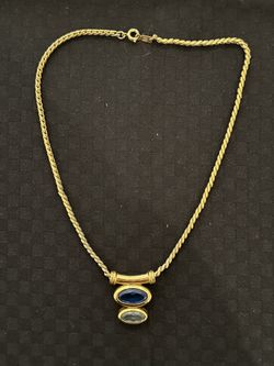 SWAROVSKI NECKLACE-SAPPHIRE/AQUAMARINE CRYSTALS-VINTAGE
