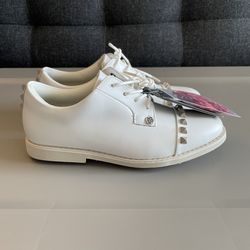 G/FORE Gallivanter Stud Cap Women's Size 6 White Leather Golf Shoes NEW