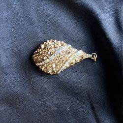 Teardrop Pendant, Gold Color with Jewels.