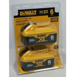 (NEW) DeWalt 20V MAX XR Batteries ( 6AH Lithium Ion )