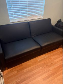 Brand New Black Leather Reclining Couch & 5-Drawer Dresser Set