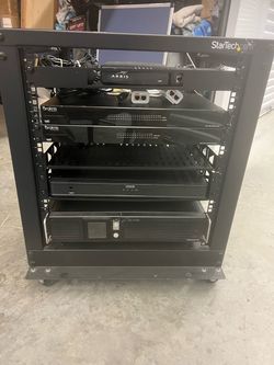 StarTech 12U Server Rack with Networking Equipment