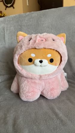 Shiba in Pink Octopus Kigurumi Plush Takashoji