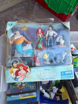 Vintage Disney The Little Mermaid Figures Ariel Triton Flounder Disneyland