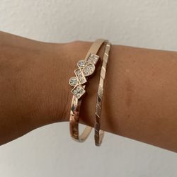 2 Gold Bangle Bracelets
