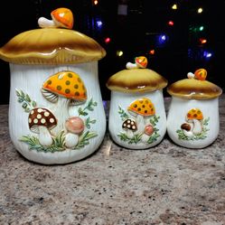 Vintage Mushroom Canister Sears 1976