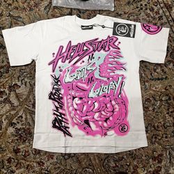 HELLSTAR “No Guts No Glory” Pink/White T-Shirt