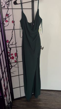 Green Dress with high slit