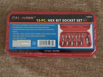 $25 New Cal-Hawk 13-Piece SAE Hex Bit Socket Set