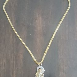 14k Gold Chain With Saint Jude