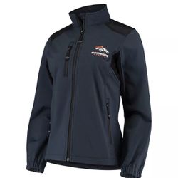 Women's Dunbrooke Navy Denver Broncos Softshell Fleece Full-Zip Jacket - Large