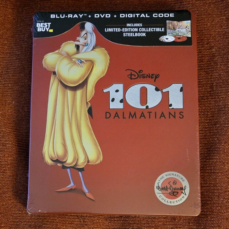 NEW Disney 101 Dalmatians Signature Collection Blu-Ray DVD SteelBook Best Buy