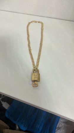 LV Gold Padlock Necklace