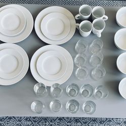 Dining Set Plates Glasses Mugs