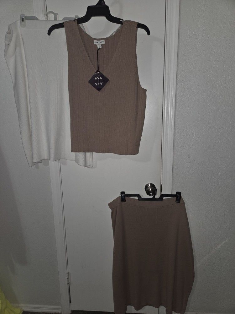 AVA Sweater Skirt And Top Bundle Plus Size 3x