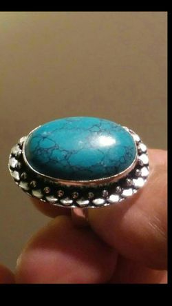 Turquoise Silver Ring size 7