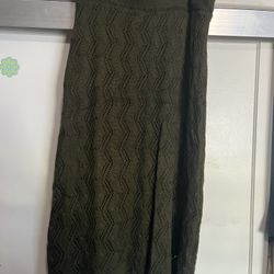 Forest Green Woven Skirt (Long)