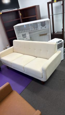MOVING SALE ONLY $175 while supplies last!! New 71" White Fabric Modern Sofa (As Is)