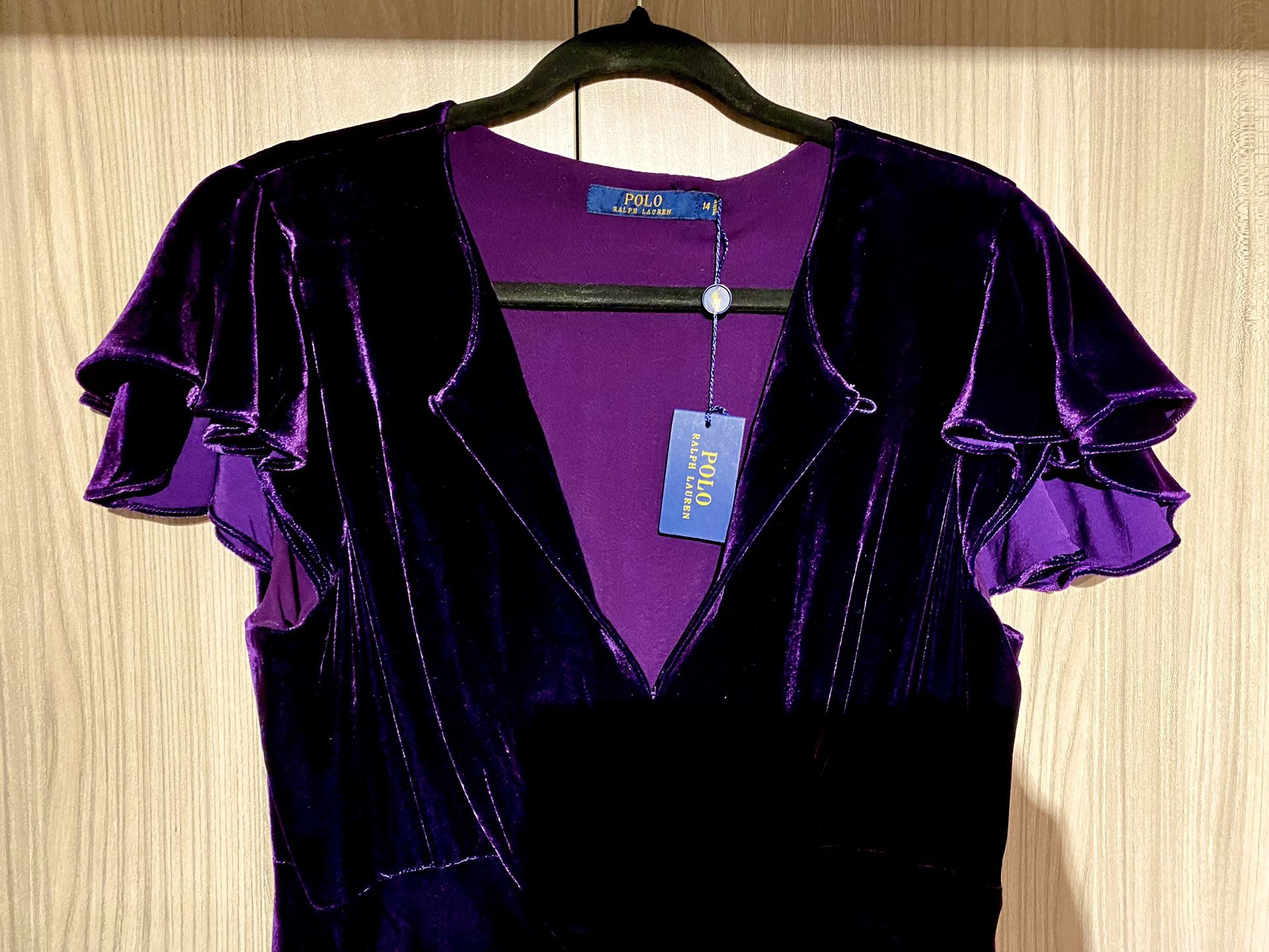 ralph lauren purple velvet dress NWT Lauren Ralph Lauren Amethyst Velvet Dress -8