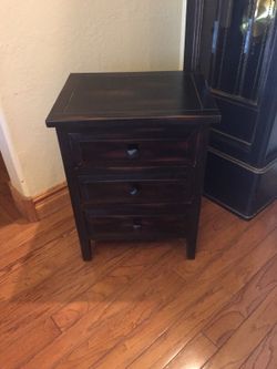 Distressed wooden 3 drawer night stand from Hobby Lobby for Sale