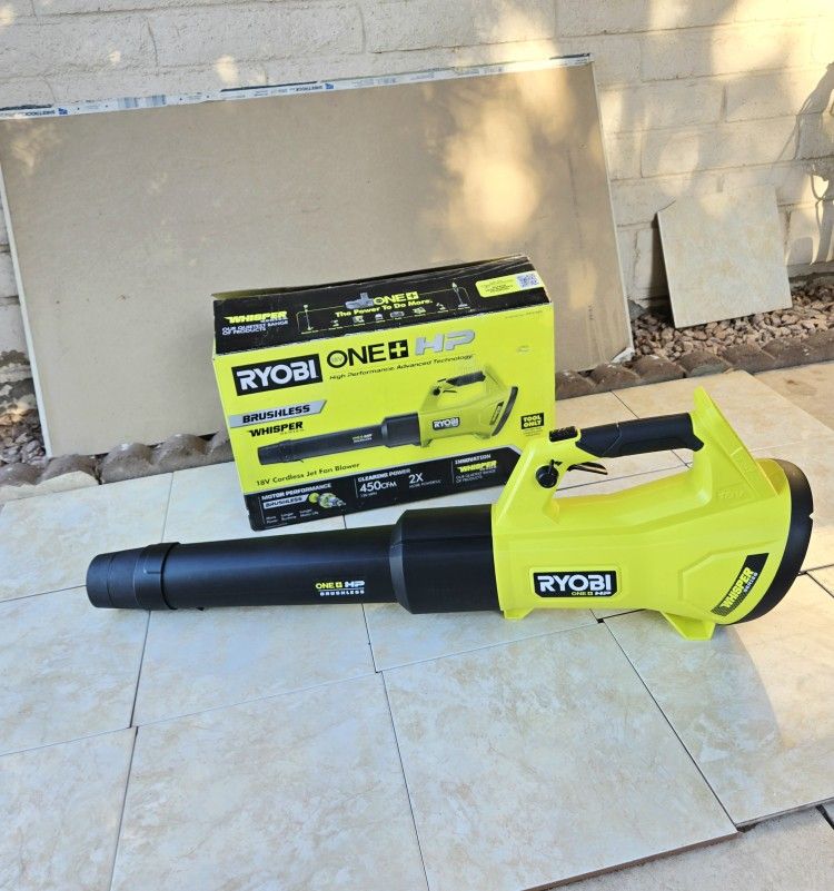 RYOBI 18V HP Brushless Whisper Series Leaf Blower 450 CFM (Tool-Only) 