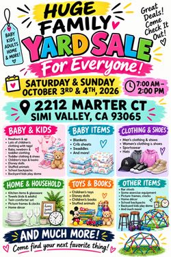 Yard sale 10/3 & 10/4