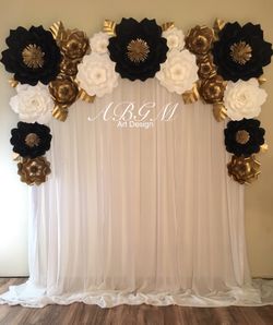 Flores de papel • Paper flowers • Rosas • Paper Flower Backdrop • Set of flowers