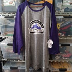 Colorado Rockies Charlie Blackmon Majestic 3/4 Sleeve Jersey Tee 3XLT 
