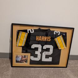 Autographed Framed Pittsburgh Steelers Harris Jersey