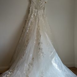 Beautiful Custom A Line Wedding Dress With bustle