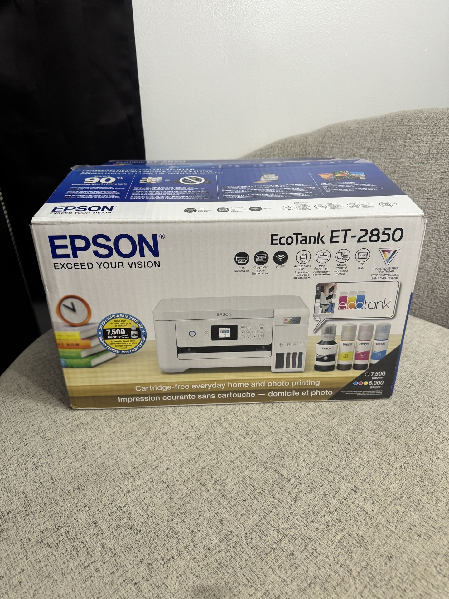 Epson EcoTank ET-2850 Color Inkjet All-In-One Printer - White