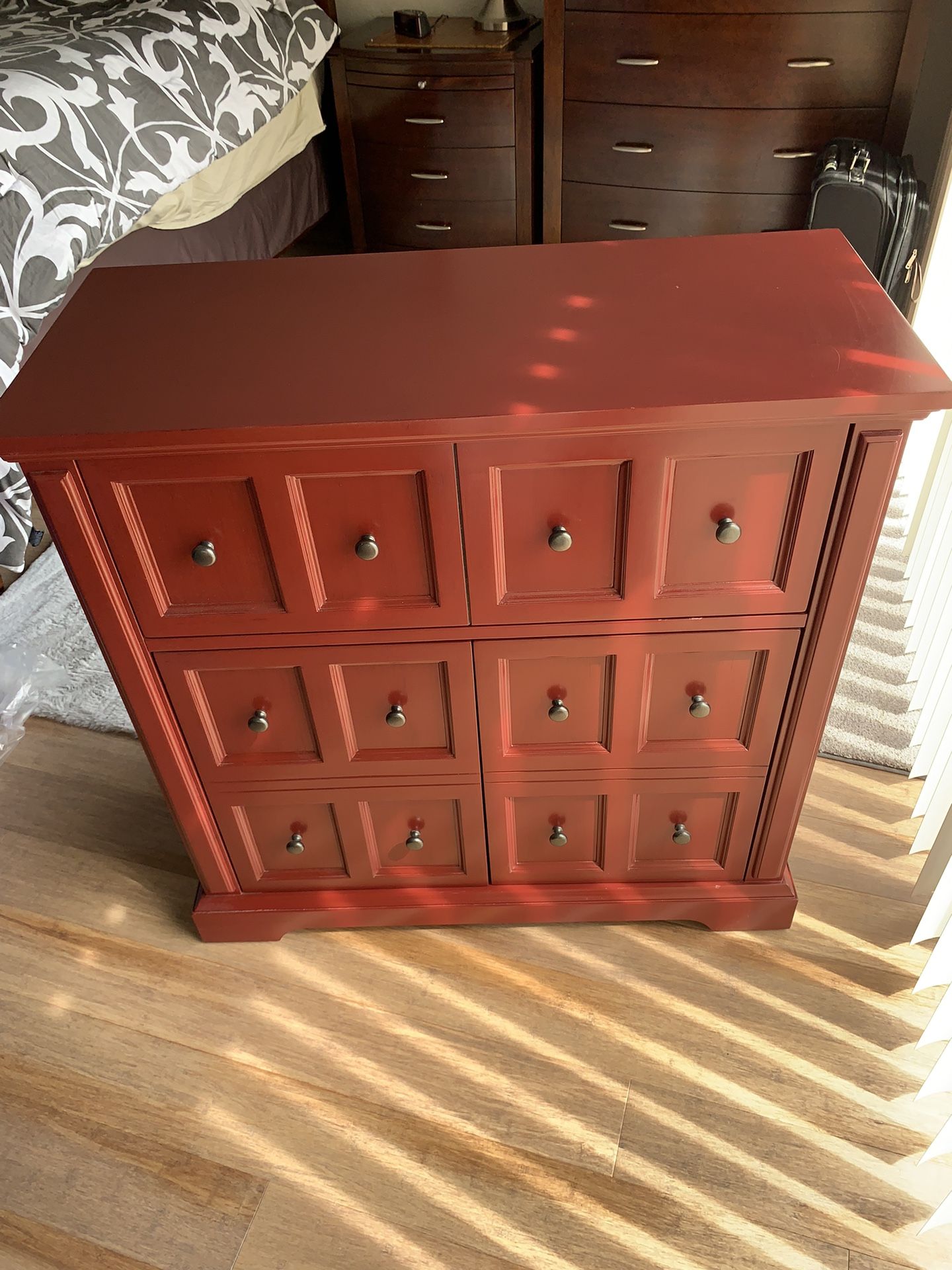 Red Cabinet Dresser 