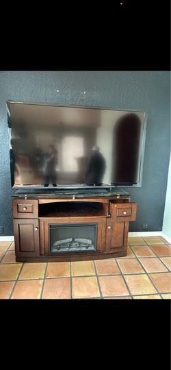 80 inch 3-D TV with fireplace