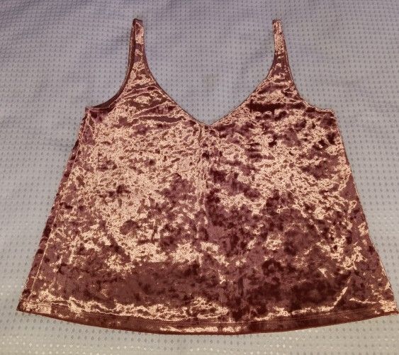 H&M Gold Velvet Tank Top Shirt Women's Size Small $5