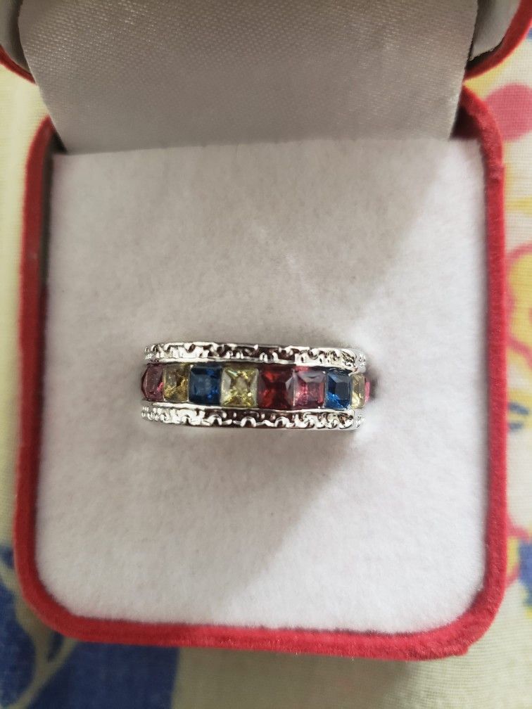 Splendid Sterling Steel Ring Size 8