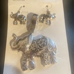 Elephant Pendant&earings