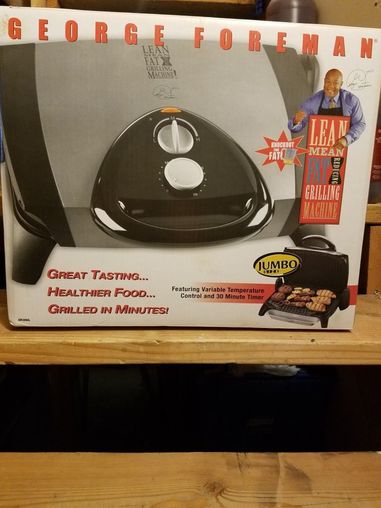 Jumbo George Foreman Lean Mean Fat Grilling Machine GR 38 Sil