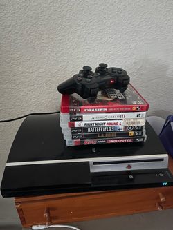 ps3 fat 80GB with controller & 6 games