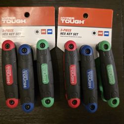 2x Hyper Tough 3-Pack Folding Hex Key Set with SAE Metric and Star