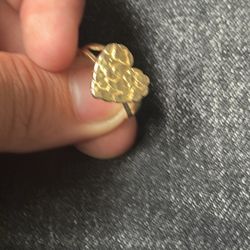 14kt Gold Heart Nugget Ring 