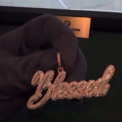 Blessed Pendant (10K Solid Rose Gold  / 1.8 Carats Natural Real Diamonds)