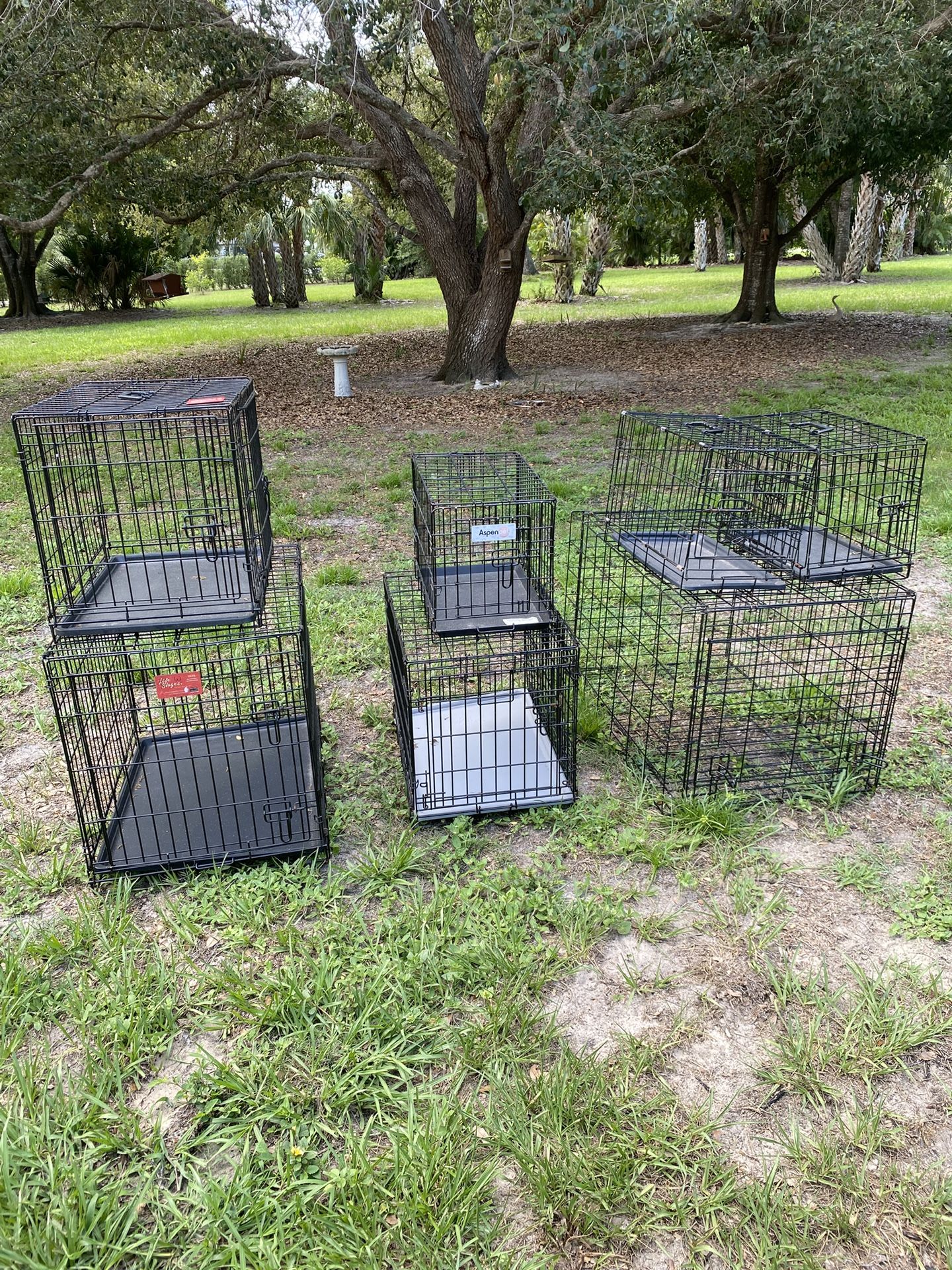 Collection Of Seven Metal Dog / Cat Cages