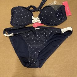 $6– Brand New Navy, And White Stars Two-Piece Bikini