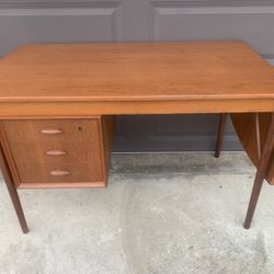 MID-CENTURY ARNE VODDER DROP LEAF TEAK EXTENDABLE DESK